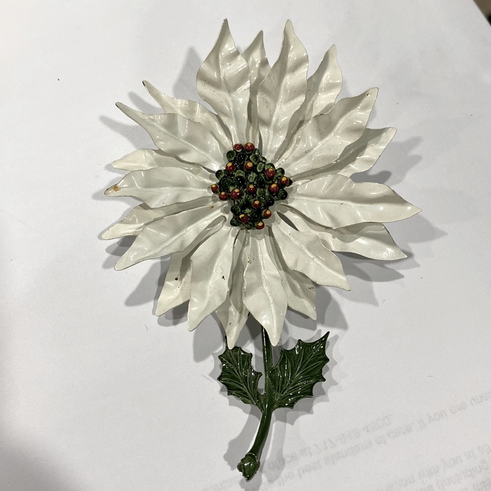Giant Vintage Poinsettia Brooch
